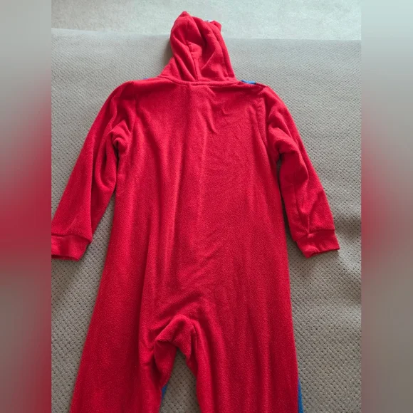Super Mario youth XS 4/5 one piece zip up onesie hooded sleepwear pj costume - Picture 9 of 10